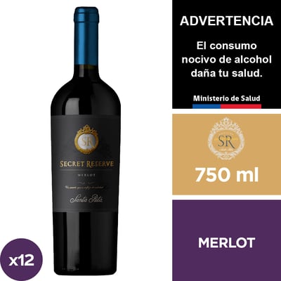 Vino Secret Reserve Merlot 12 X 750 Ml.