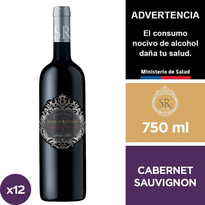 Vino Secret Reserve Selección Cabernet Sauvignon 12 X 750 Ml.
