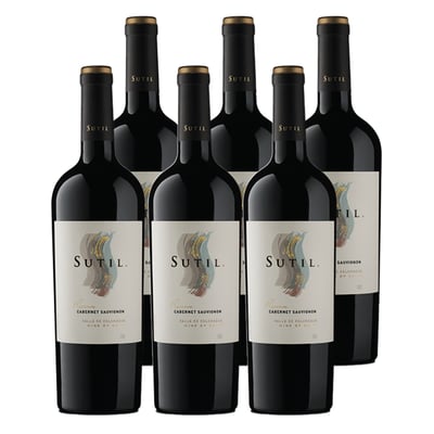 Vino Sutil Reserva Cabernet Sauvignon Botella 750cc X6