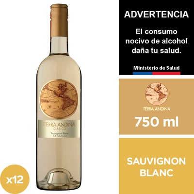 Vino Terra Andina Sauvignon Blanc 12 X 750 Ml.