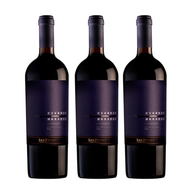 Vino Tierras Moradas Carmenere Botella 750cc X3