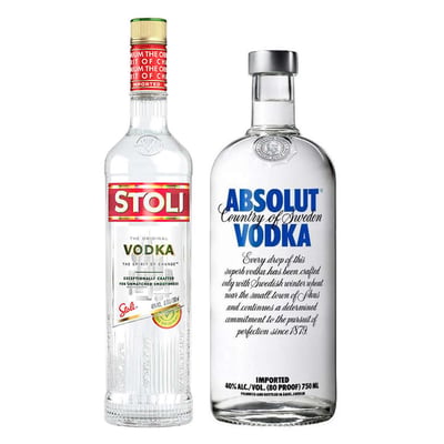 Vodka Stolichnaya 750cc + Vodka Absolut Blue 750cc