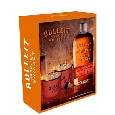 Whiskey Bulleit Bourbon 750cc + 2 Tazas