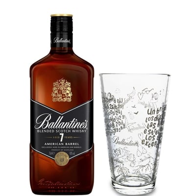 Whisky Ballantines 7 Años American Barrel 700cc + Vaso Ballantines