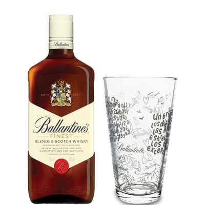 Whisky Ballantines Finest 750cc + Vaso Ballantines
