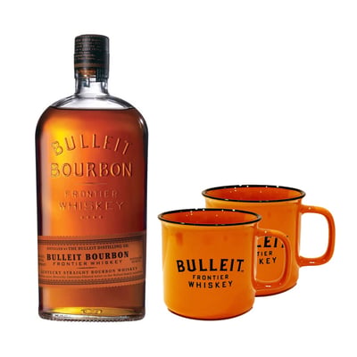 Whisky Bourbon Bulleit 750cc + 2 Tazas de regalo
