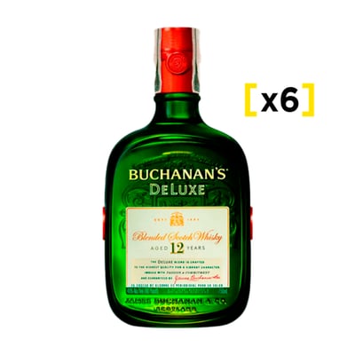 Whisky Buchanans 12 Años Botella 750cc X6