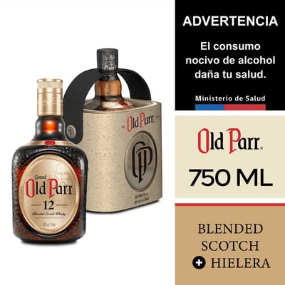 Whisky Grand Old Parr Blended Scotch 12 Años 750 Ml + Hielera