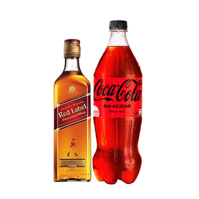 Whisky Johnnie Walker Red Label 750cc 40º alc. + 1 Coca Cola Zero Azúcar 1,5 Litros