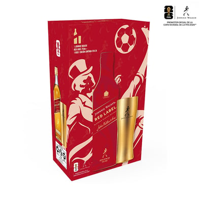 Whisky Johnnie Walker Red Label 750cc + Vaso Mundialero