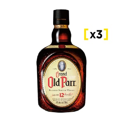 Whisky Old Parr 12 Años Botella 750cc X3