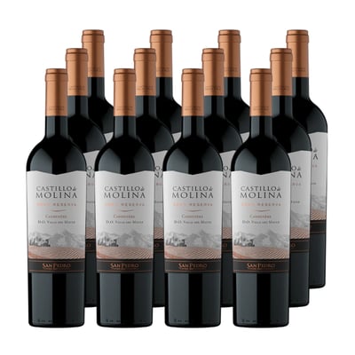 x12 Vino Castillo de Molina Gran reserva Carmenere 750cc ($5.090 c/u)