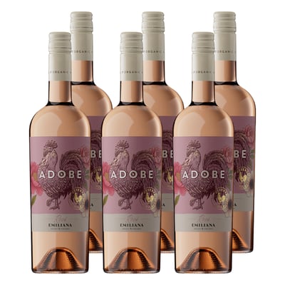 x6 Vino Adobe Reserva Orgánico Rosé 750cc ($3.790 c/u)