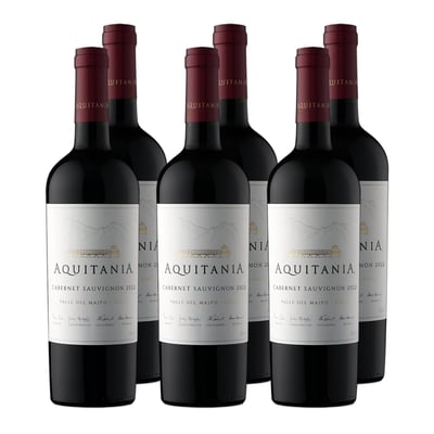 x6 Vino Aquitania Cabernet Sauvignon 750cc ($11.390 c/u)