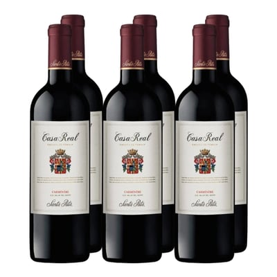 x6 Vino Casa Real Carmenere 750cc