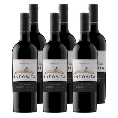 x6 Vino Indómita Gran Reserva Cabernet Sauvignon ($3,990 c/u)