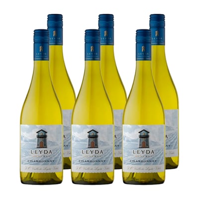 x6 Vino Leyda Reserva Chardonnay 750cc ($4.590 c/u)