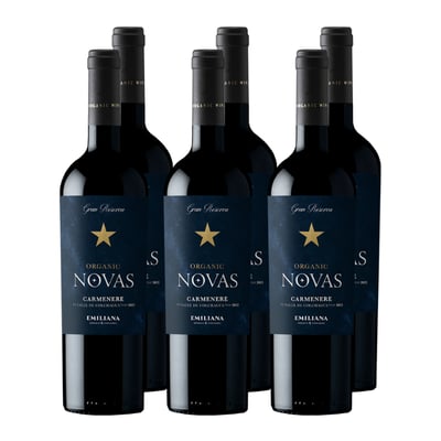 x6 Vino Novas Gran Reserva Carmenere 750cc ($5.690 c/u)