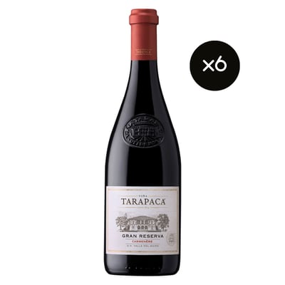 x6 Vinos Tarapacá Gran Reserva Carmenere ($6.590 c/u)