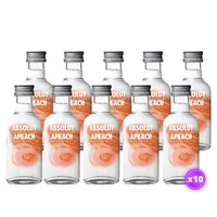10x Miniatura Vodka Absolut Apeach - 50ml (vidrio)