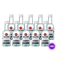 10x Miniaturas Ron Bacardi Carta Blanca - 50ml (plástico)