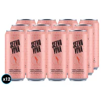 12x Bebida Premium Selva Viva Vodka Pomelo 310cc