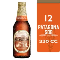 12x Cerveza Austral Patagona 508 Botellín 330cc (V. 15/08/2026)