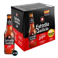 12x Cerveza Estrella Galicia Premium Lager Botella 330cc + Destapador