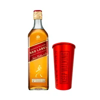 1 Johnnie Walker Red Label 750cc + 1 Vaso Red JW Aluminio