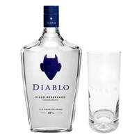 1x Pisco Diablo Transparente 700cc 40° alc. + 1x Vaso Diablo