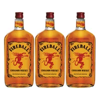 3x Fireball Whisky Cinnamon 33˚ - 750ml