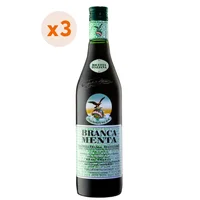 3x Licor Fernet Branca Menta Recetta Italiana 750cc