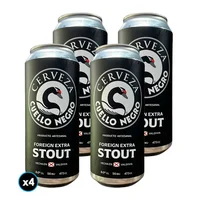 4x Cerveza Cuello Negro Stout Lata 473cc