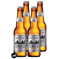 4x Cerveza Japonesa Asahi Super Dry Botella 330cc