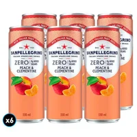 6x Agua San Pellegrino Peach sin Azúcar Lata 330cc 