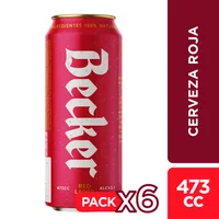 6x Cerveza Becker Roja Lata 473cc
