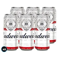 6x Cerveza Budweiser en Lata 473cc
