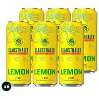 6x Cerveza Clausthaler Sin Alcohol Limón en Lata 500cc