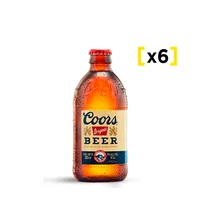 6x Cerveza Coors Lager Botella 355 Cc