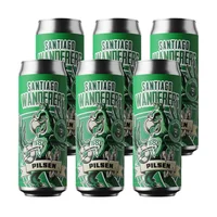 6x Cerveza Del Puerto Santiago Wanderers Pilsen - Lata 473cc