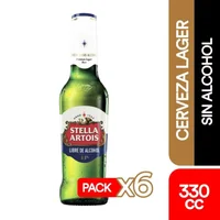 6x Cerveza Stella Artois - Sin Alcohol Botella - 330cc