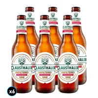 6x Cervezas Clausthaler Sin Alcohol Sin Filtrar en Botella 330cc