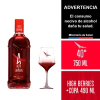 Alto Del Carmen High Berries 40° 750 Ml. + Copa High Berries