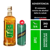 Alto Del Carmen Manzana 750 Ml. + Schweppes Ginger Ale Sin Azúcar 6 X 310 Ml.