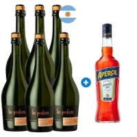 Caja 6 Espumantes Las Perdices Brut Nature, Método Tradicional, Argentino. (+ Aperol de Regalo) Semanal