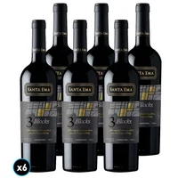 CAJA SANTA EMA 3 BLOCKS GR (Carmenere): 6x Vino Santa Ema 3 Blocks Gran Reserva Carmenere 750cc
