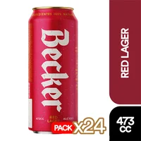 Cerveza Becker Roja Lata 473 Cc X24