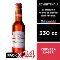 Cerveza Budweiser 5,0° 24 X 330 Cc.