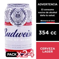 Cerveza Budweiser 5,0° 24 X 354 Cc.