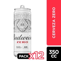 Cerveza Budweiser Zero 12 X 350 Cc.
